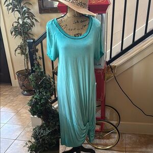 Umgee Blue Casual Scoop Neck Sundress